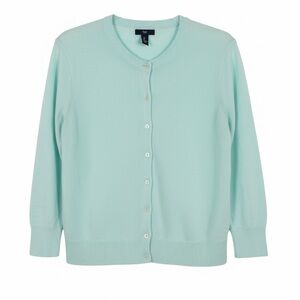 Gap Button Down Cardigan Mint Green Preppy Classic Sweater SZ L